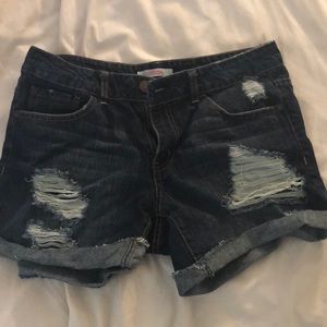High waisted jean shorts
